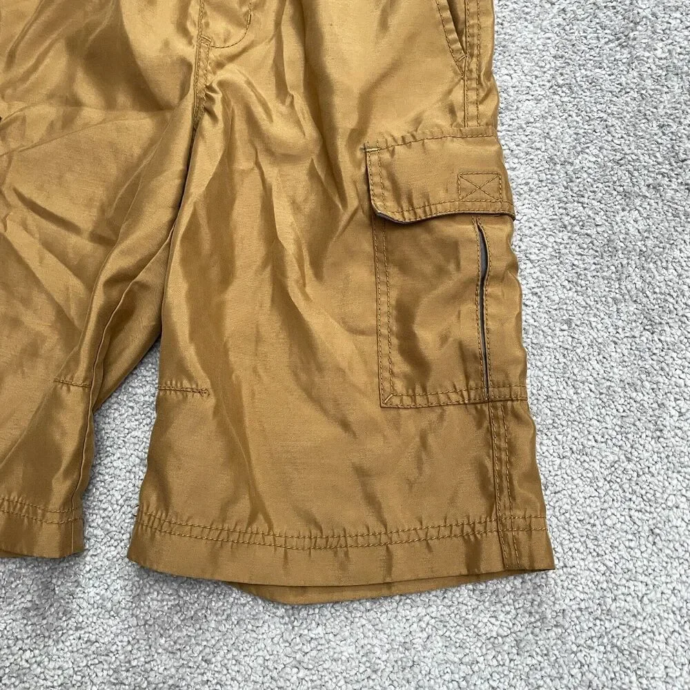 Dockers Cargo Water Shorts Boys Kids Medium Brown Elastic Waist Casual Swimwear